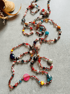 Collier MONIKA sautoir perles multicolores