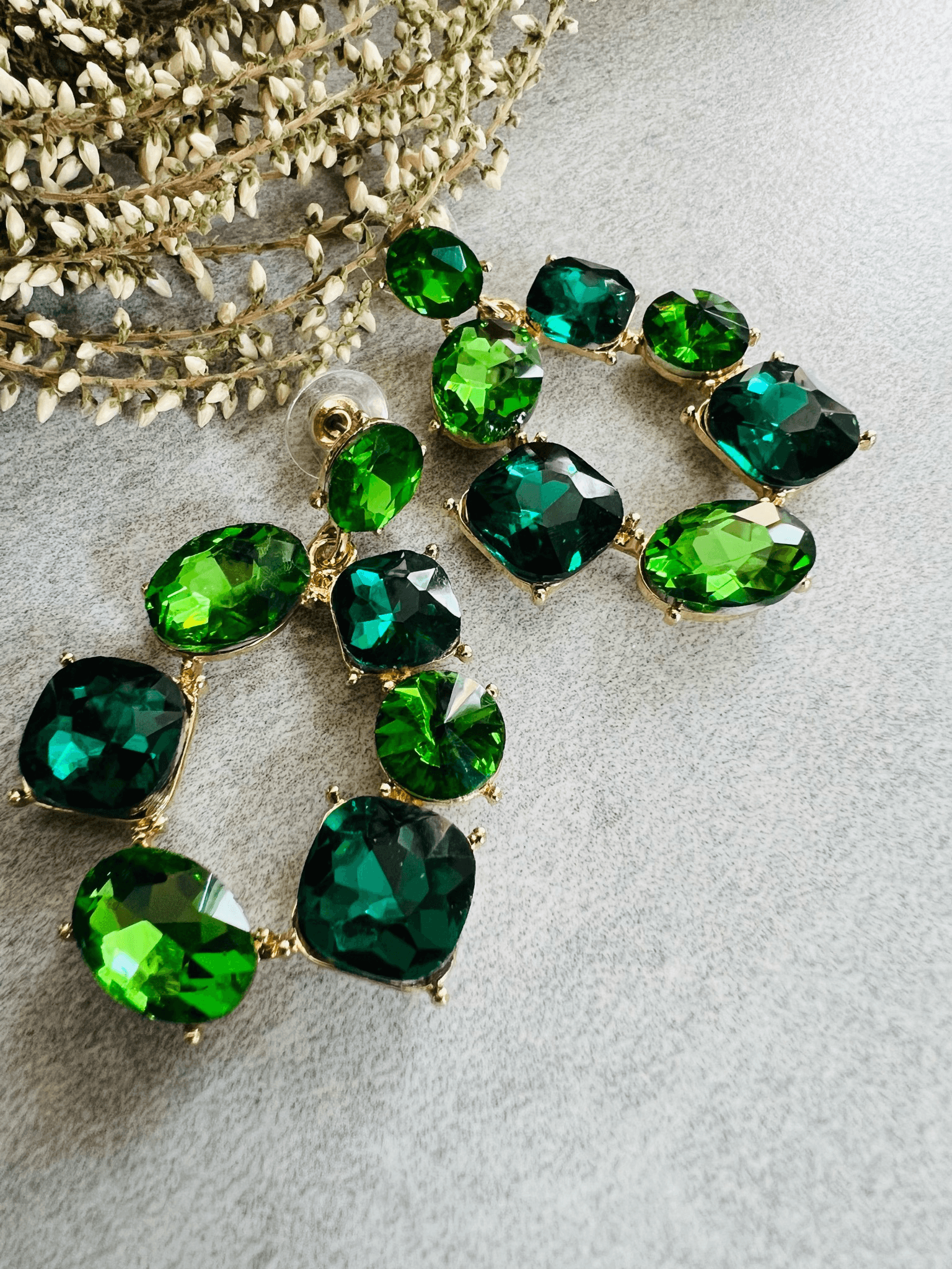 Boucles d’oreilles MICHELLE bijou brillant vert