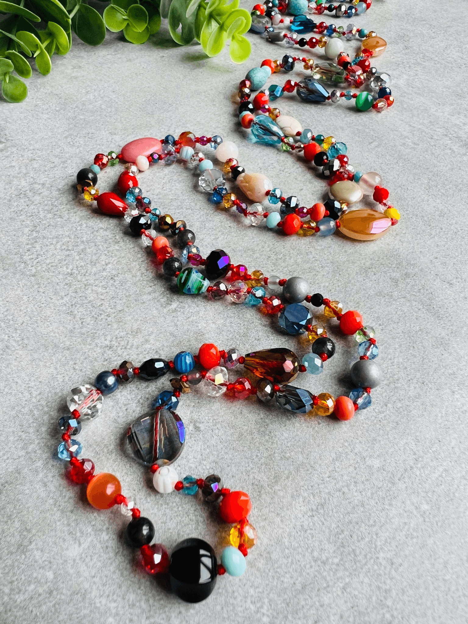 Collier sautoir INÈS perles multicolores