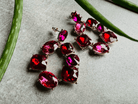 Boucles d’oreilles brillantes BELLA rose rouge framboise