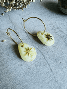 Boucles d’oreilles JADE créoles  et Pierre vert anis