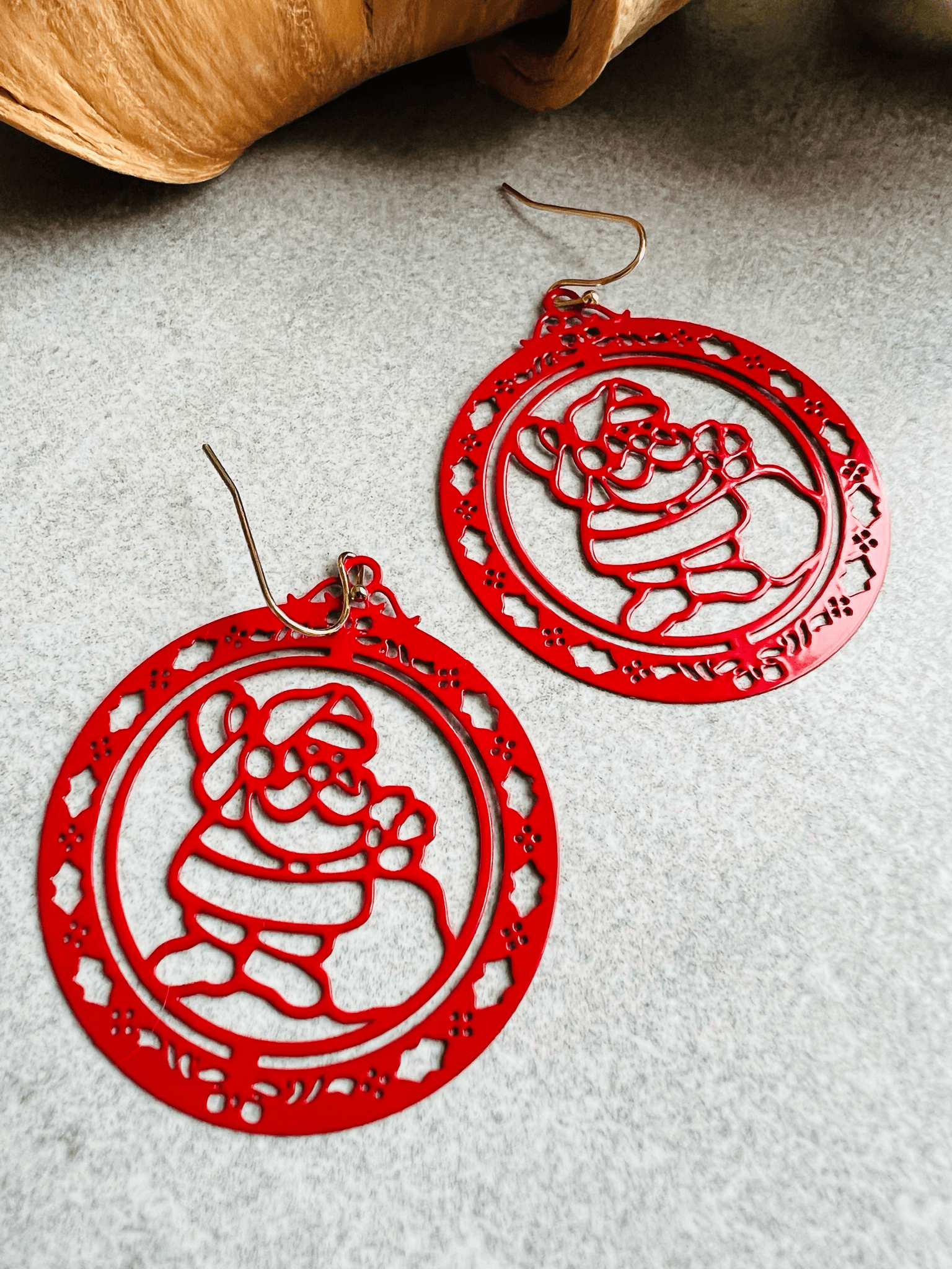 Boucles d’oreilles NOELIA Père Noël rouge - Créations Uniques